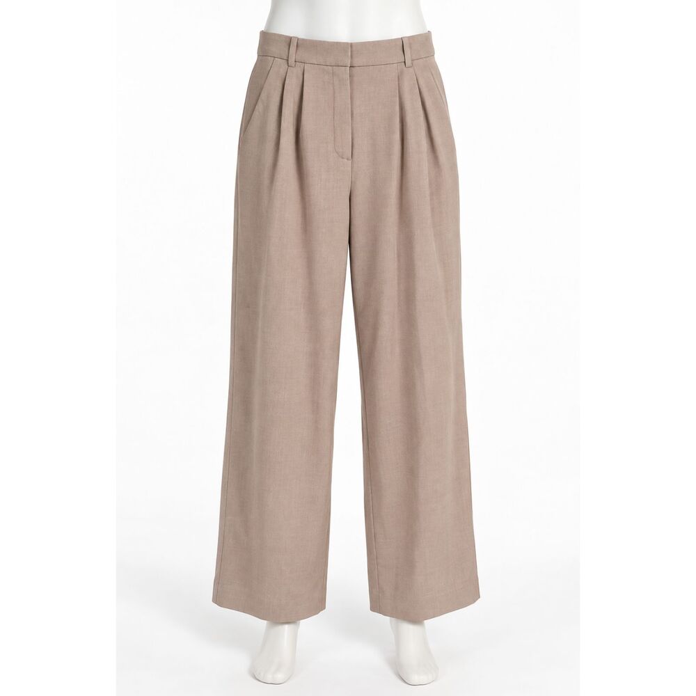 Abercrombie & Fitch Wide Leg Work Business Trousers Size 4/27 Oatmeal Tan
